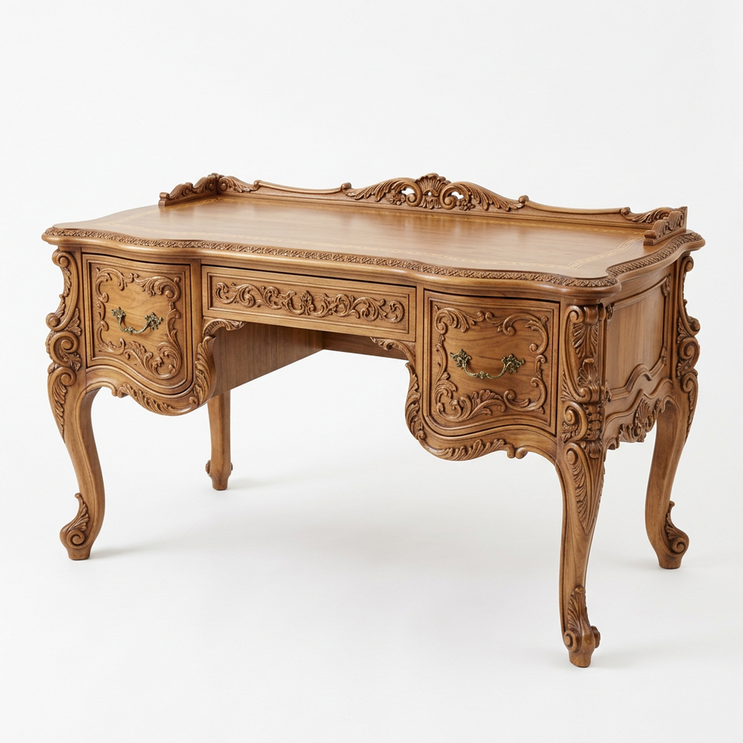 Victorian Vintage Carved Wooden Desk