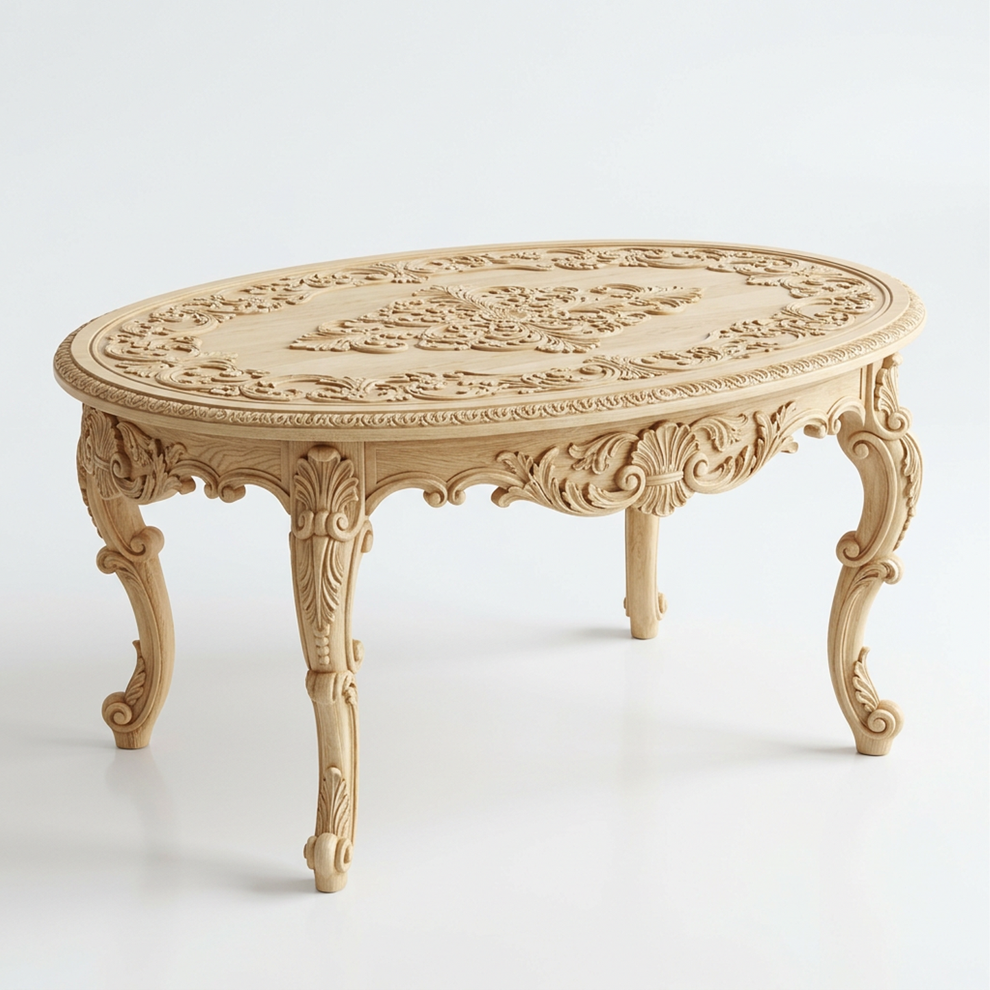 French Vintage Carved Wooden Table