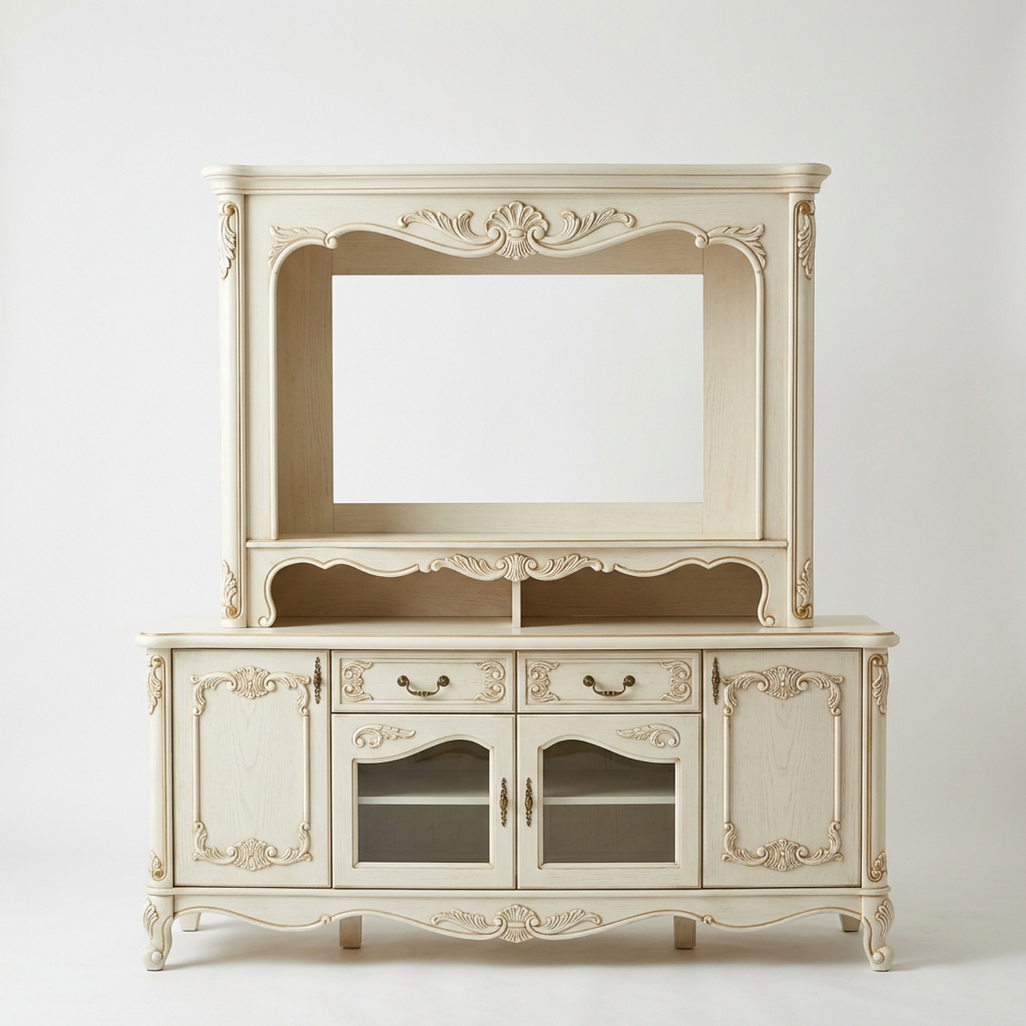 French Vintage Cream TV Stand