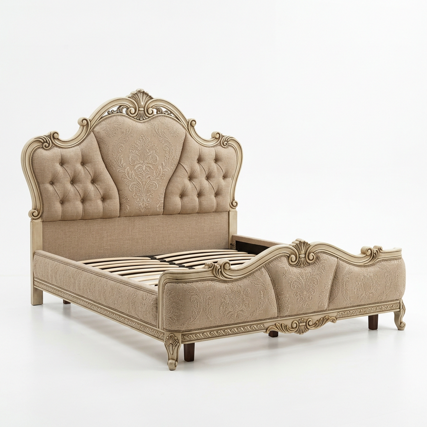 Victorian Vintage Upholstered Bed Frame