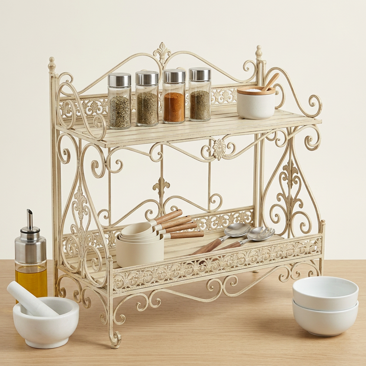 French Vintage Kitchen Storage Rack