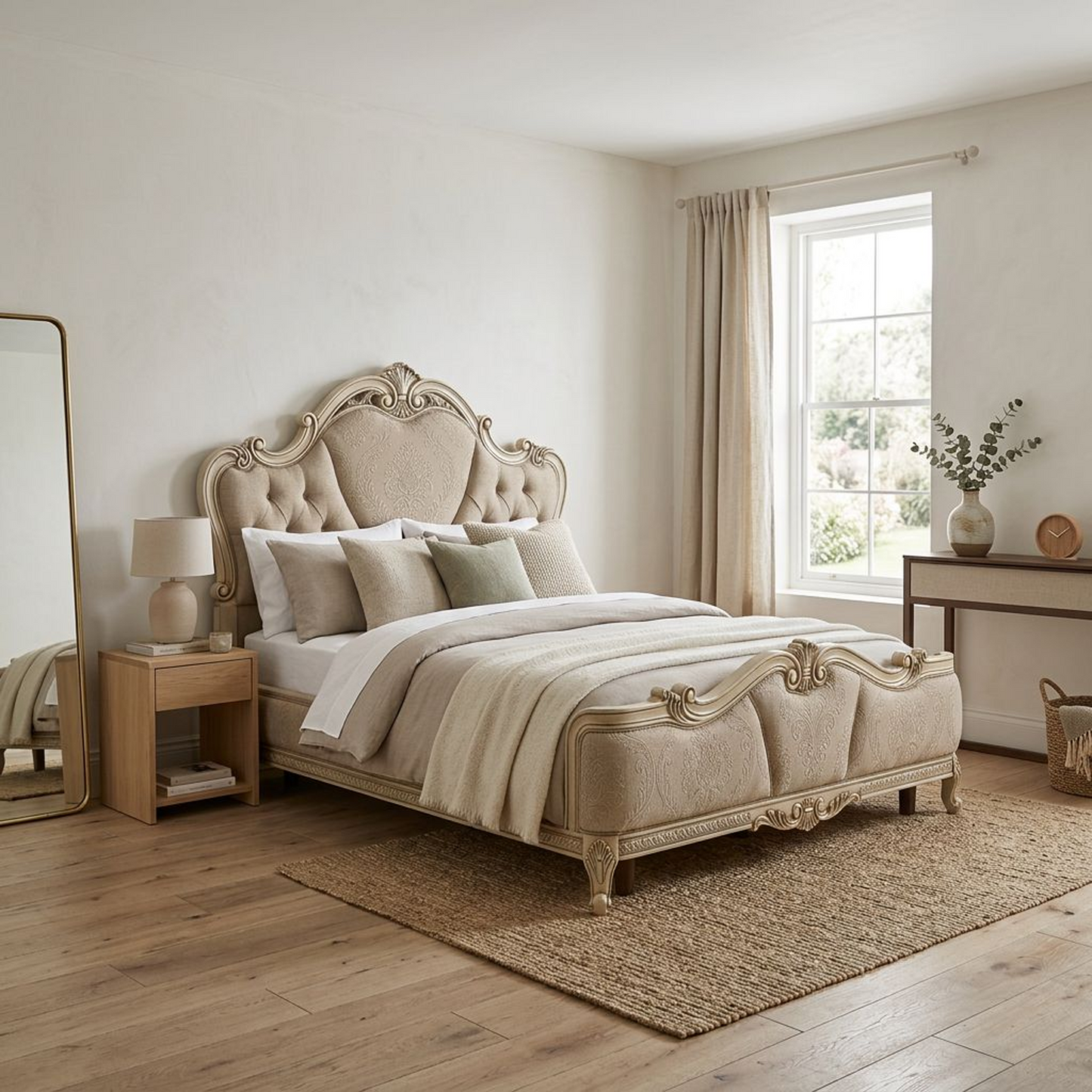 Victorian Vintage Upholstered Bed Frame