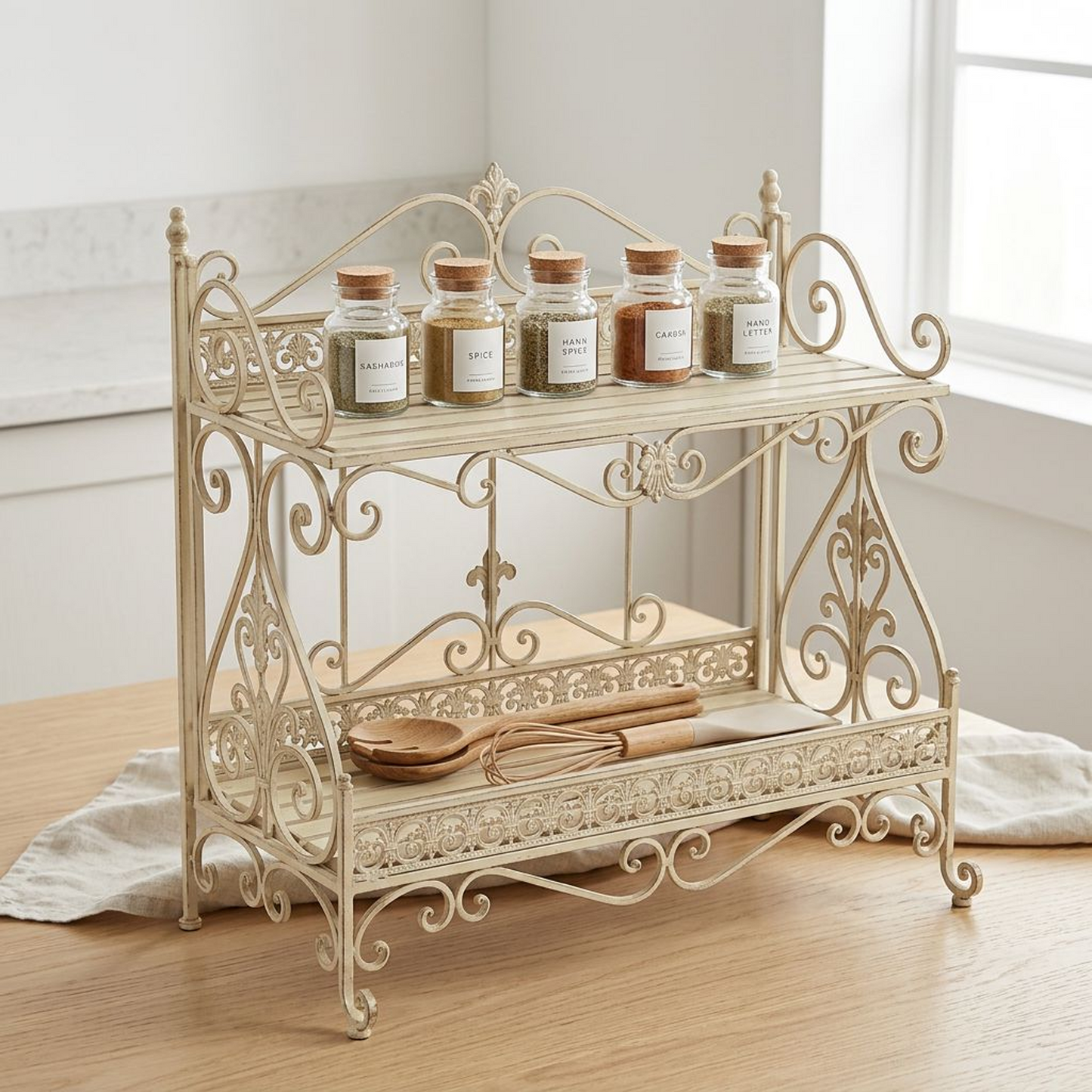 French Vintage Kitchen Storage Rack