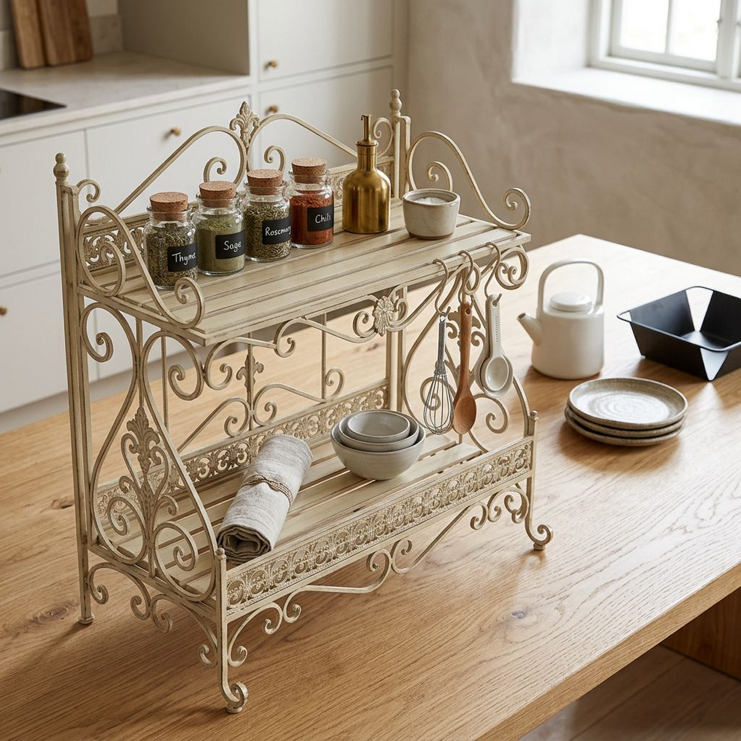 French Vintage Kitchen Storage Rack