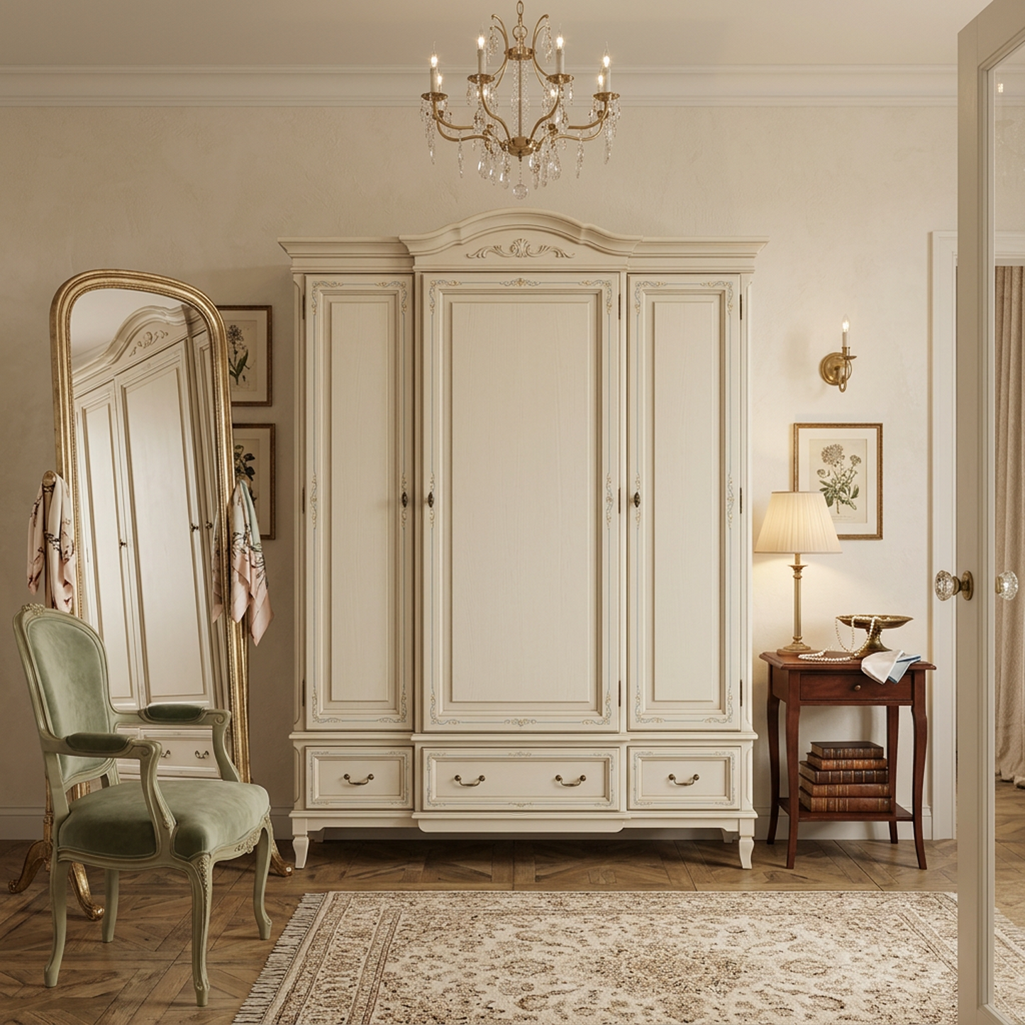 French Vintage Cream Wardrobe