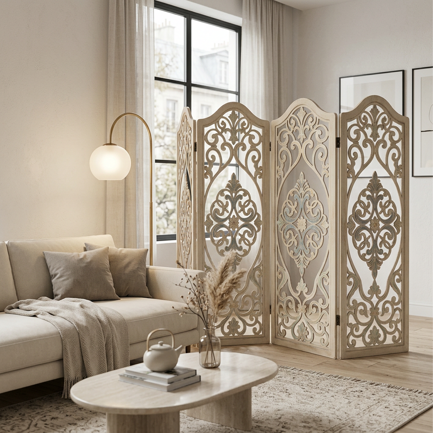 French Vintage Folding Room Divider
