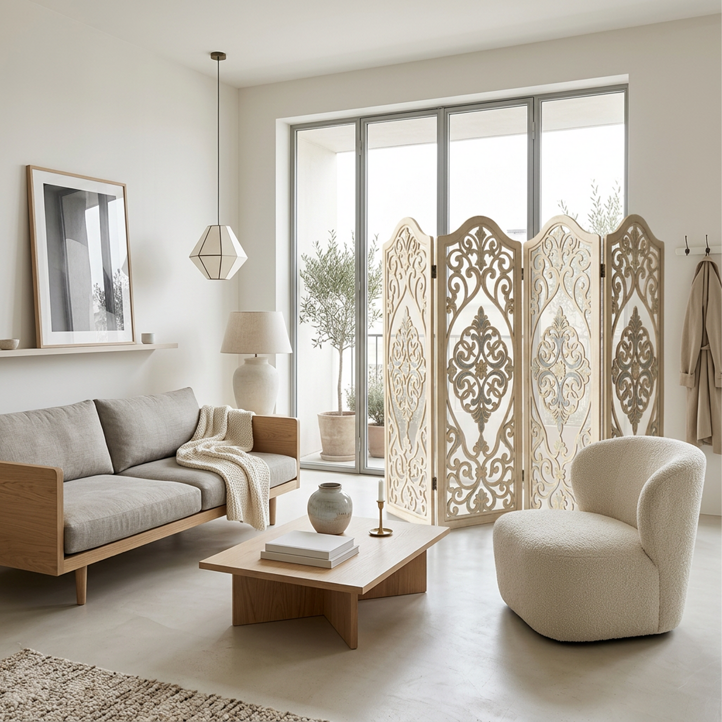 French Vintage Folding Room Divider